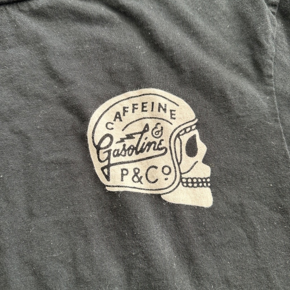 P&Co black t-shirt - caffeine and gasoline